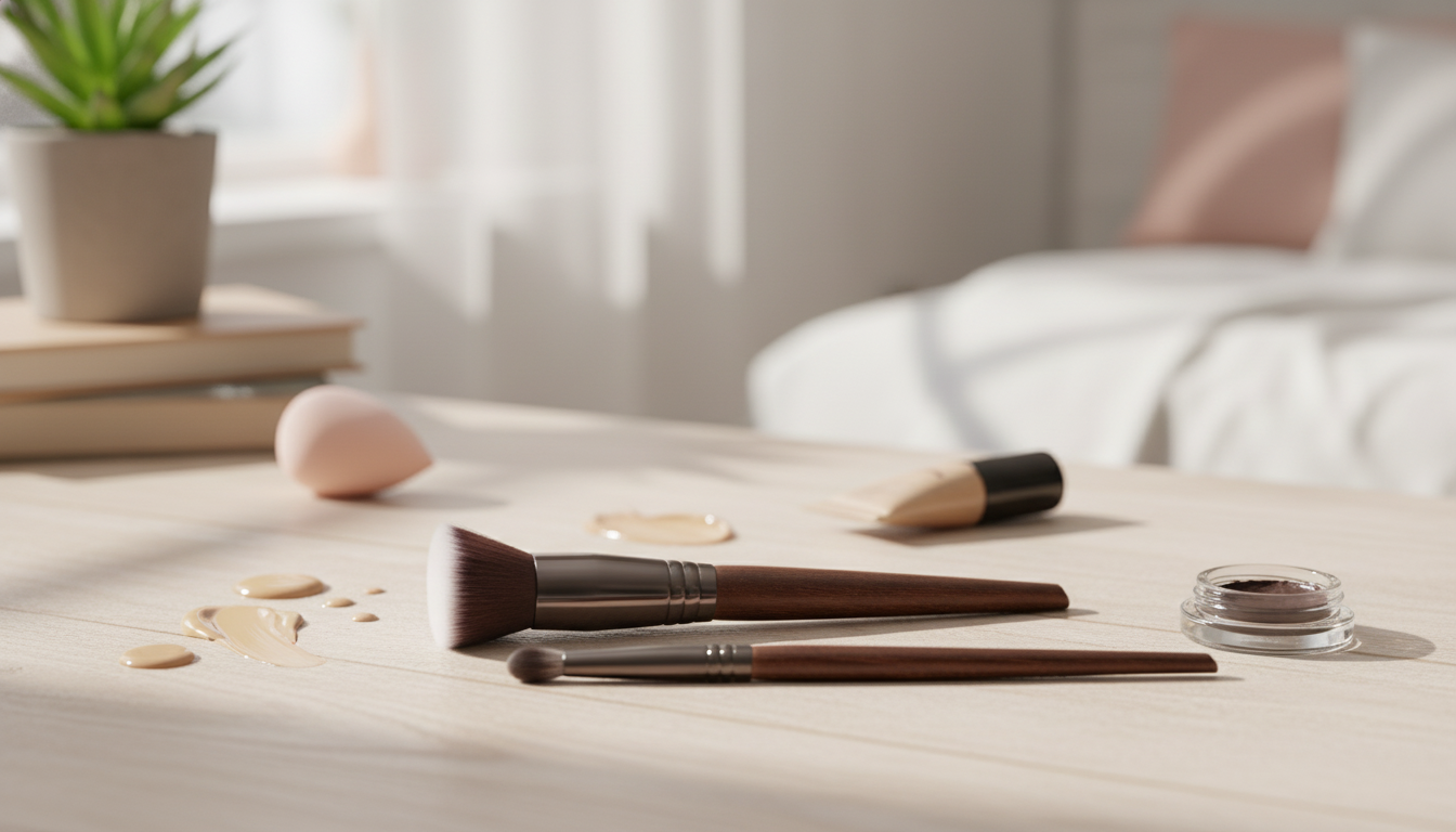 3-Piece Brush Set for Smooth Cream & Liquid Makeup